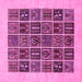 Square Machine Washable Abstract Pink Modern Rug, wshabs606pnk