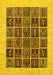 Machine Washable Abstract Yellow Modern Rug, wshabs606yw