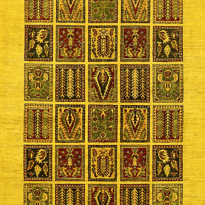 Machine Washable Abstract Yellow Modern Rug, wshabs606yw