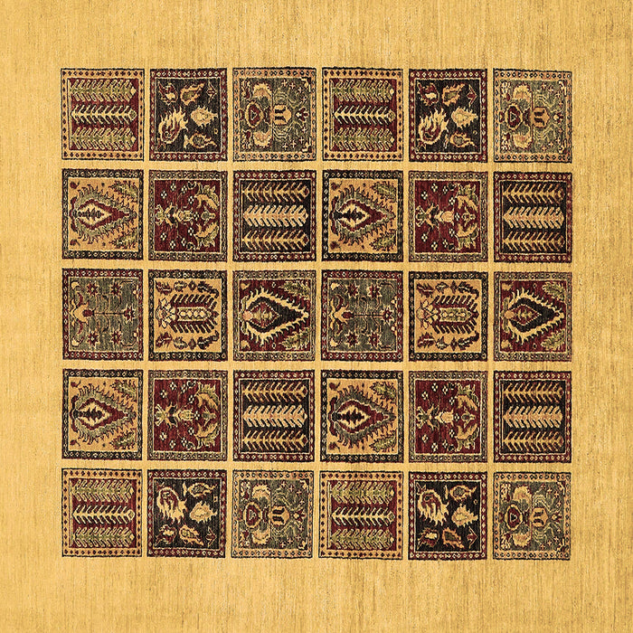 Square Abstract Brown Modern Rug, abs606brn