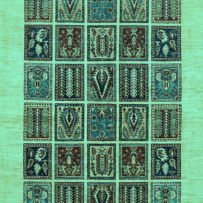 Machine Washable Abstract Turquoise Modern Area Rugs, wshabs606turq