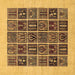 Square Machine Washable Abstract Brown Modern Rug, wshabs606brn