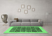 Machine Washable Abstract Emerald Green Modern Area Rugs in a Living Room,, wshabs606emgrn