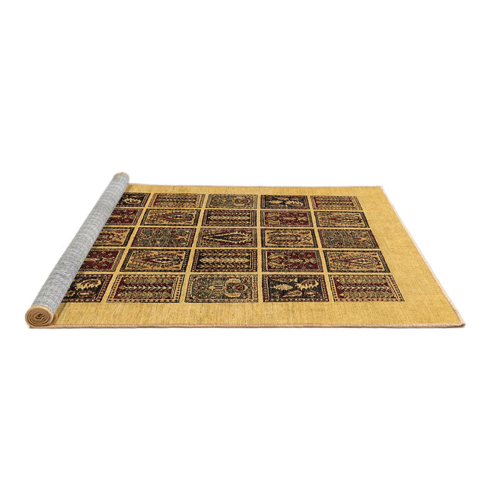 Sideview of Machine Washable Abstract Brown Modern Rug, wshabs606brn