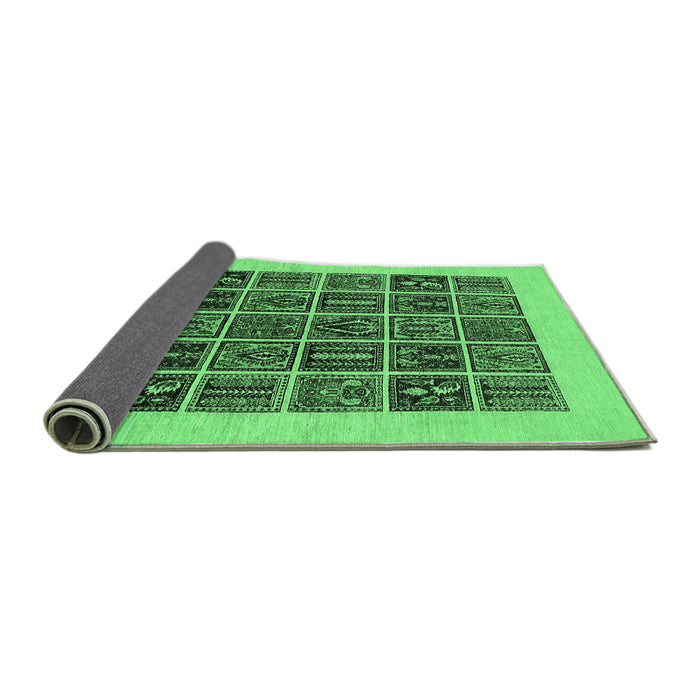Sideview of Abstract Emerald Green Modern Rug, abs606emgrn