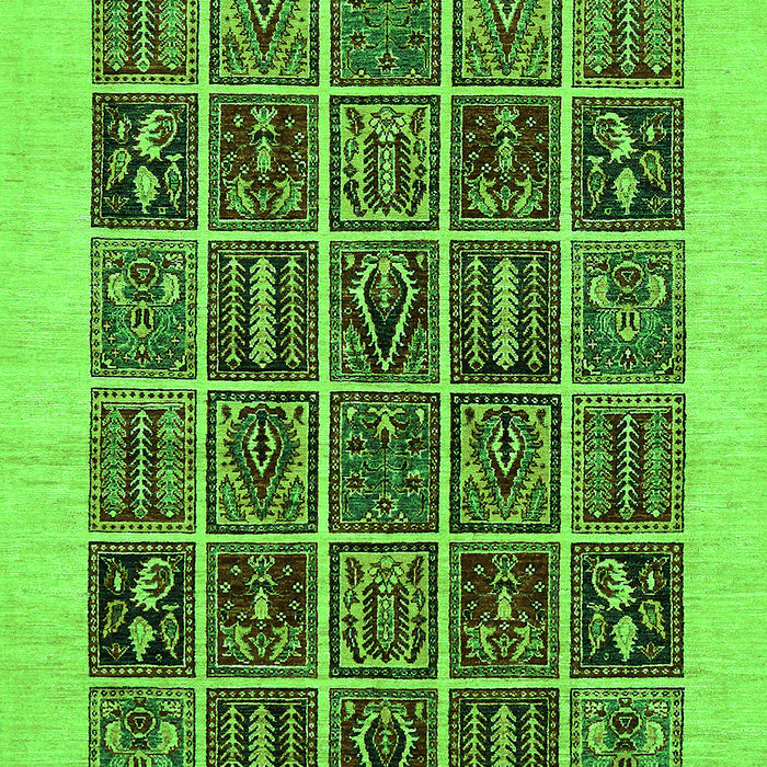 Machine Washable Abstract Green Modern Area Rugs, wshabs606grn