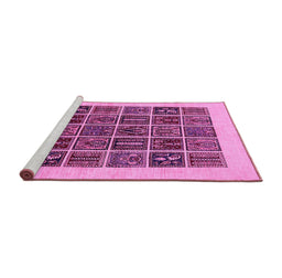 Sideview of Machine Washable Abstract Pink Modern Rug, wshabs606pnk