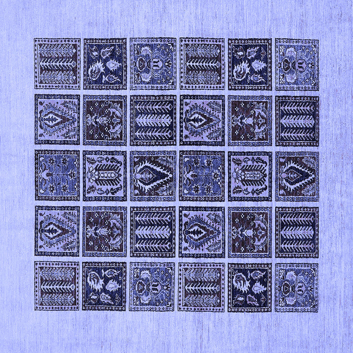 Square Abstract Blue Modern Rug, abs606blu