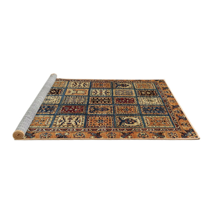 Sideview of Machine Washable Abstract Bakers Brown Rug, wshabs607