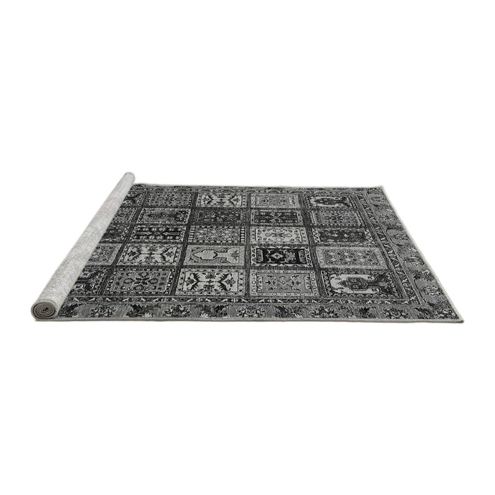 Sideview of Machine Washable Abstract Gray Modern Rug, wshabs607gry