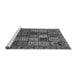 Sideview of Machine Washable Abstract Gray Modern Rug, wshabs607gry