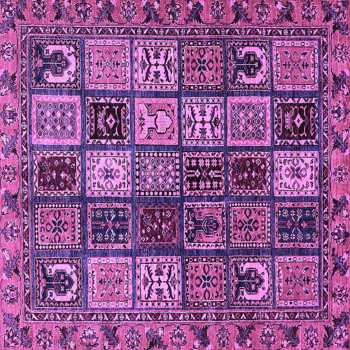 Square Machine Washable Abstract Purple Modern Area Rugs, wshabs607pur