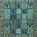 Square Abstract Light Blue Modern Rug, abs607lblu