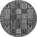 Round Abstract Gray Modern Rug, abs607gry