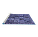 Sideview of Machine Washable Abstract Blue Modern Rug, wshabs607blu