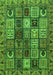 Machine Washable Abstract Green Modern Area Rugs, wshabs607grn