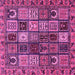 Square Machine Washable Abstract Pink Modern Rug, wshabs607pnk