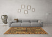 Machine Washable Abstract Brown Modern Rug in a Living Room,, wshabs607brn