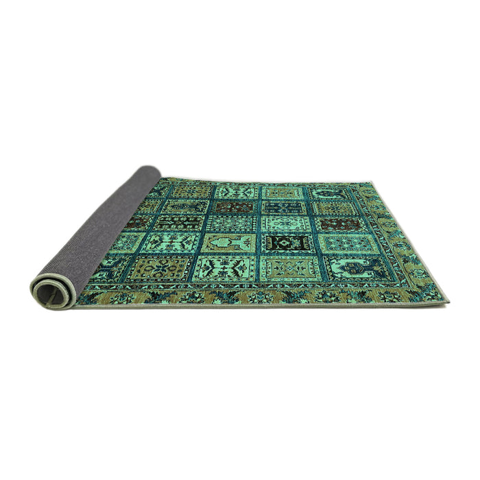 Sideview of Abstract Turquoise Modern Rug, abs607turq
