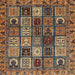 Square Machine Washable Abstract Bakers Brown Rug, wshabs607