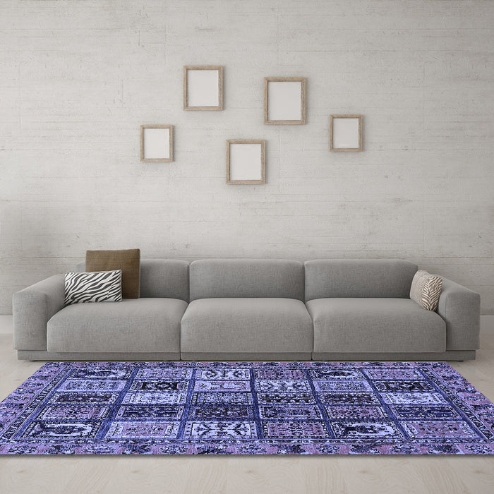 Machine Washable Abstract Blue Modern Rug in a Living Room, wshabs607blu
