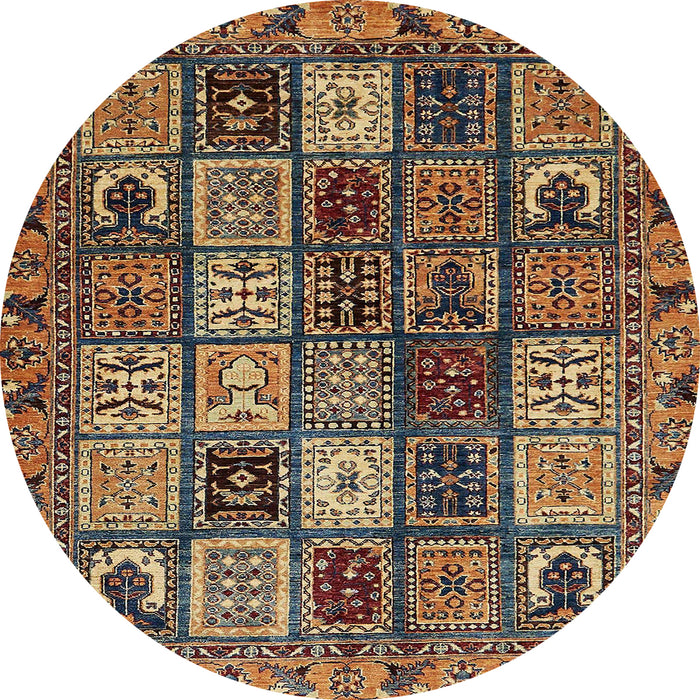 Round Machine Washable Abstract Bakers Brown Rug, wshabs607