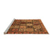 Sideview of Machine Washable Abstract Orange Modern Area Rugs, wshabs607org