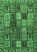 Machine Washable Abstract Emerald Green Modern Area Rugs, wshabs607emgrn