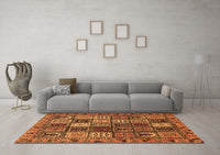 Machine Washable Abstract Orange Modern Rug, wshabs607org