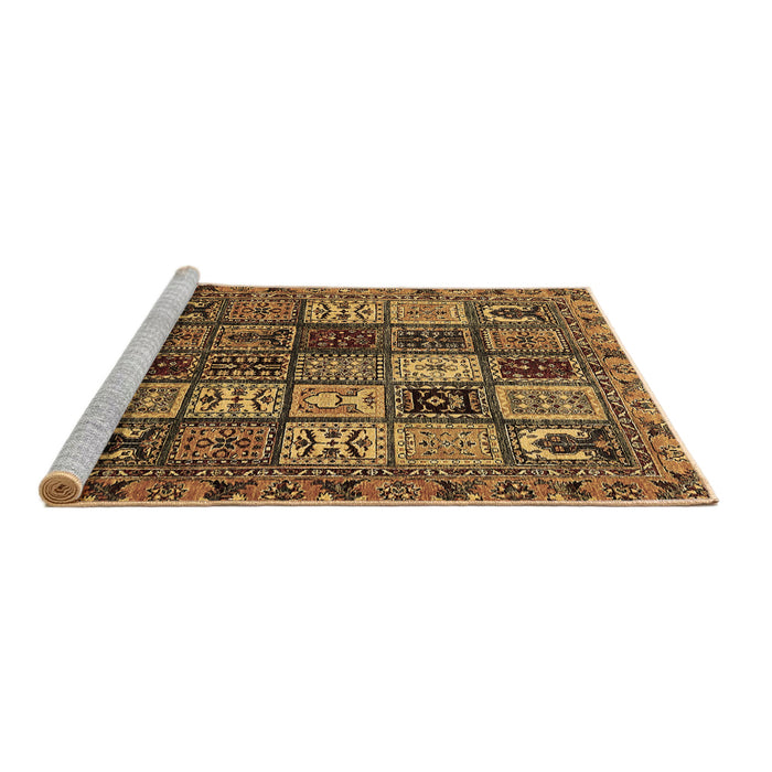 Sideview of Machine Washable Abstract Brown Modern Rug, wshabs607brn