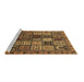 Sideview of Machine Washable Abstract Brown Modern Rug, wshabs607brn