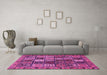 Machine Washable Abstract Pink Modern Rug in a Living Room, wshabs607pnk