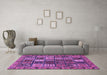 Machine Washable Abstract Purple Modern Area Rugs in a Living Room, wshabs607pur