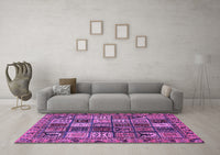 Machine Washable Abstract Purple Modern Rug, wshabs607pur