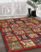 Machine Washable Abstract Tomato Red Rug in a Family Room, wshabs608