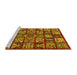 Sideview of Machine Washable Abstract Yellow Modern Rug, wshabs608yw