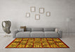 Machine Washable Abstract Yellow Modern Rug in a Living Room, wshabs608yw