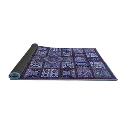 Sideview of Abstract Blue Modern Rug, abs608blu