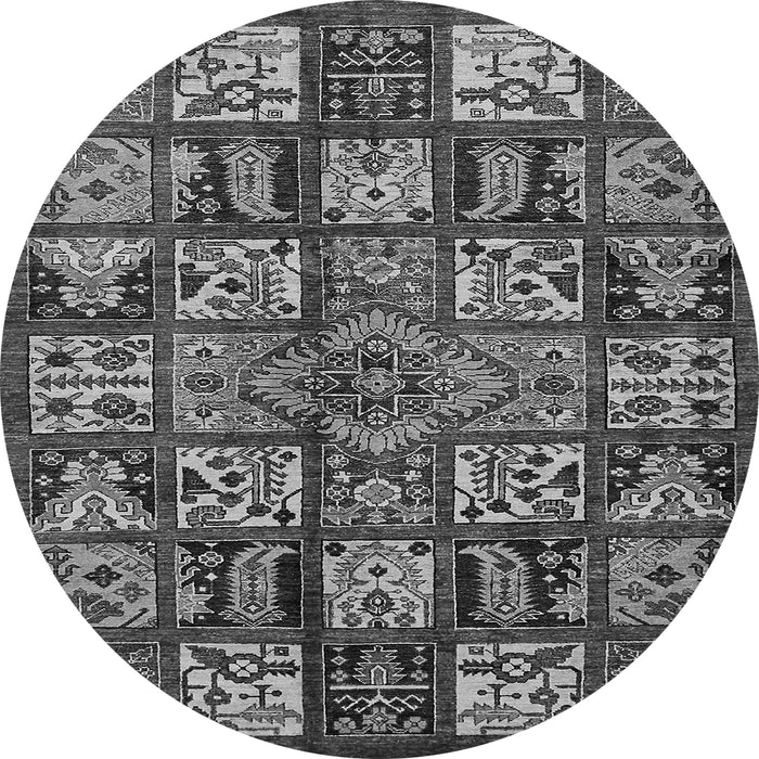 Round Abstract Gray Modern Rug, abs608gry