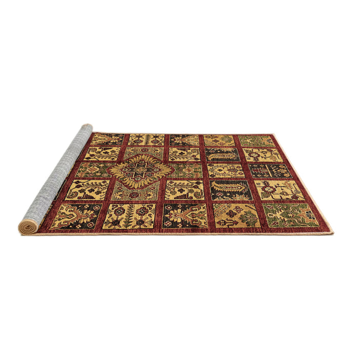 Sideview of Machine Washable Abstract Brown Modern Rug, wshabs608brn