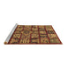 Sideview of Machine Washable Abstract Brown Modern Rug, wshabs608brn