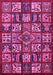 Machine Washable Abstract Pink Modern Rug, wshabs608pnk