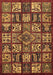 Machine Washable Abstract Brown Modern Rug, wshabs608brn