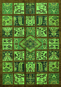 Abstract Green Modern Rug, abs608grn