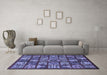 Machine Washable Abstract Blue Modern Rug in a Living Room, wshabs608blu