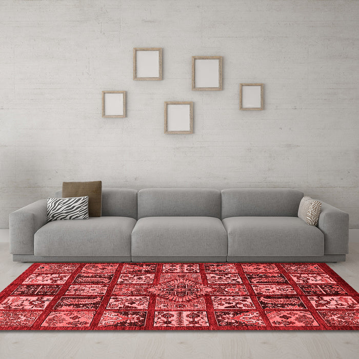 Modern Red Washable Rugs