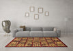 Machine Washable Abstract Brown Modern Rug in a Living Room,, wshabs608brn