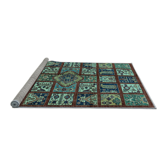 Sideview of Machine Washable Abstract Light Blue Modern Rug, wshabs608lblu