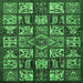 Square Abstract Emerald Green Modern Rug, abs608emgrn