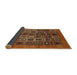 Sideview of Abstract Saffron Red Modern Rug, abs609